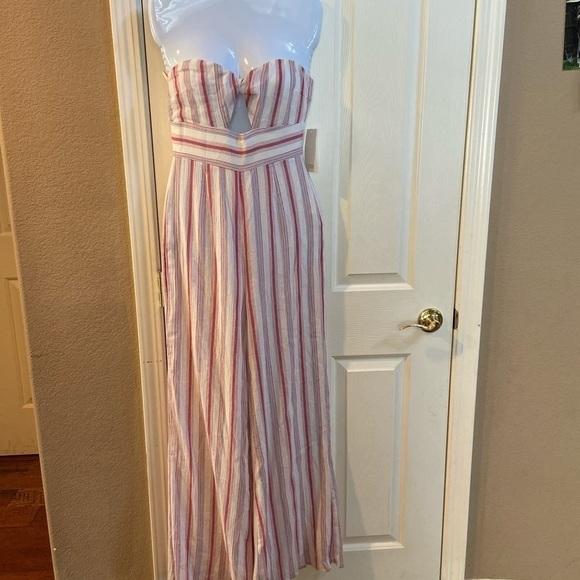 TOBI Carie Stripe Strapless Jumpsuit S/P - Picture 4 of 9